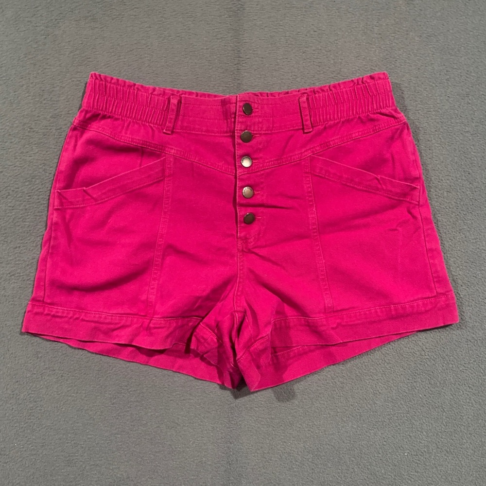 Knox Rose Womens High Rise Button‎ Fly Shorts Stretch Twill Vintage Style Size L
